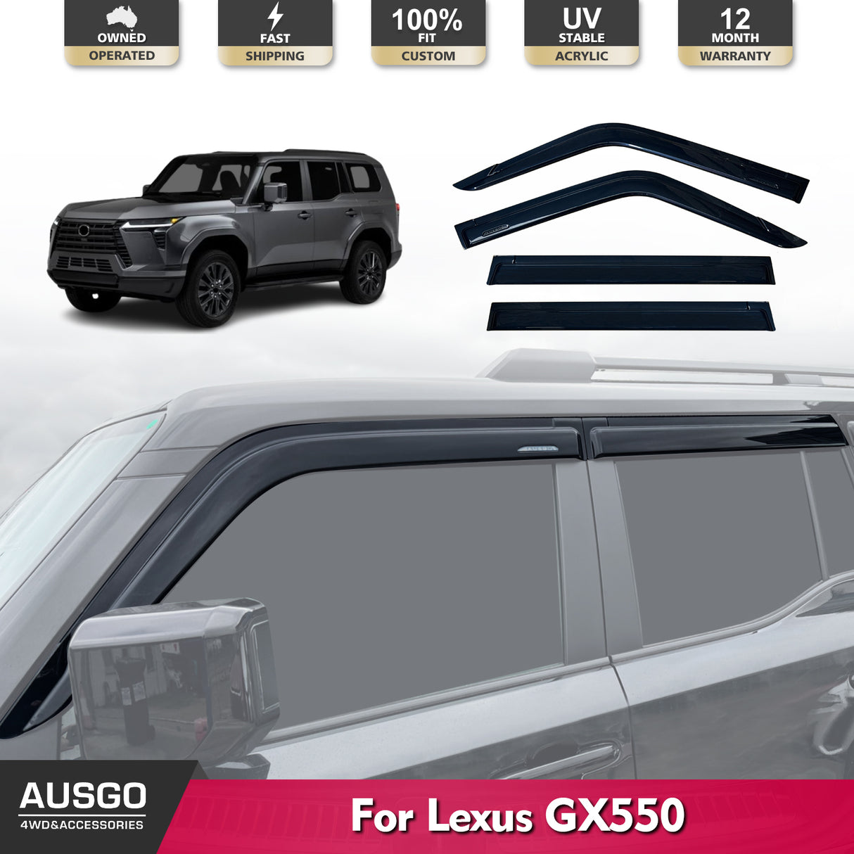 Luxury Weather Shields for Lexus GX550 2024-Onwards