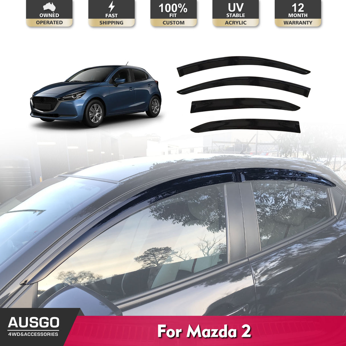 Injection Weather Shields for Mazda 2 2014-Onwards