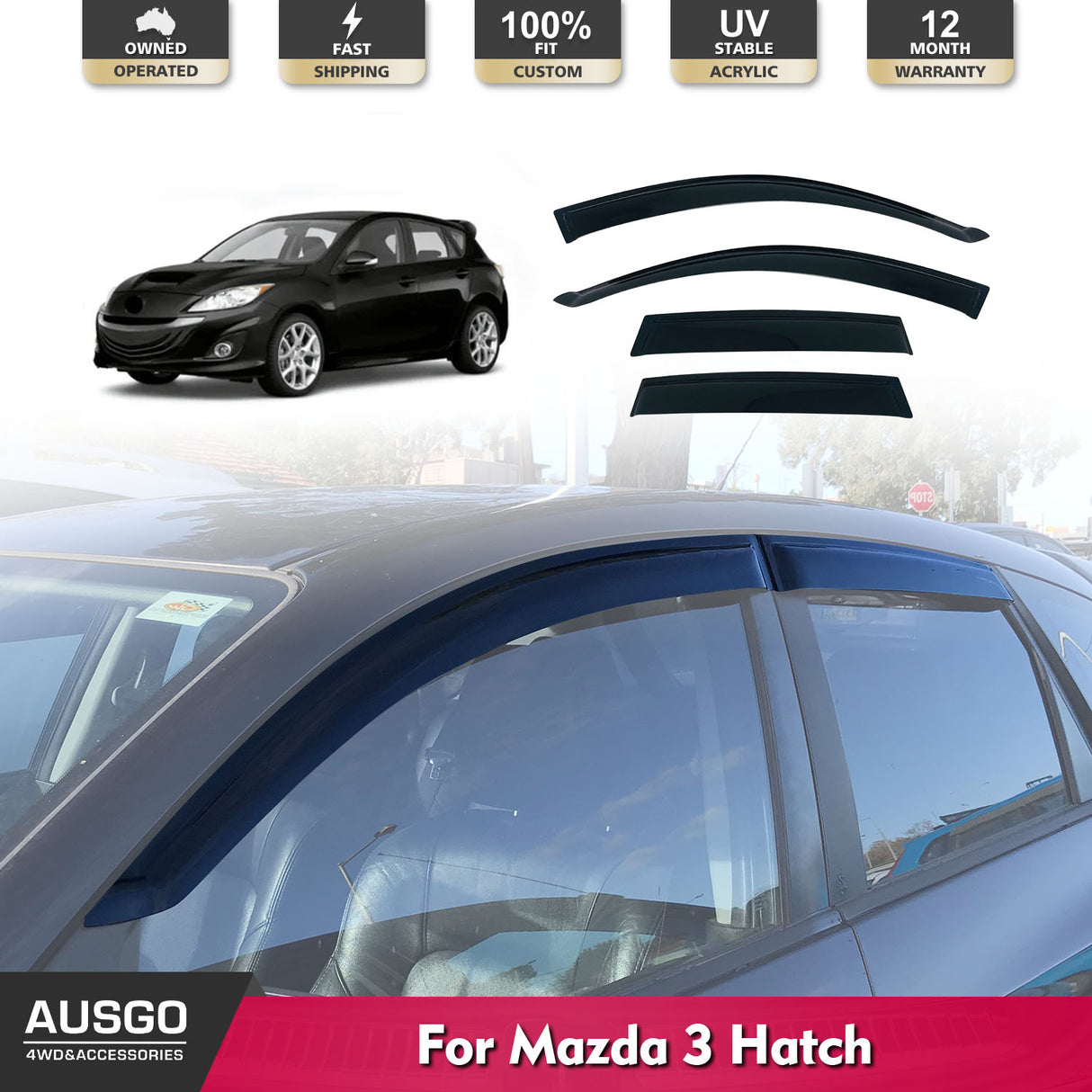 Weather Shields for Mazda 3 BK Series Hatch 5D 2004-2009
