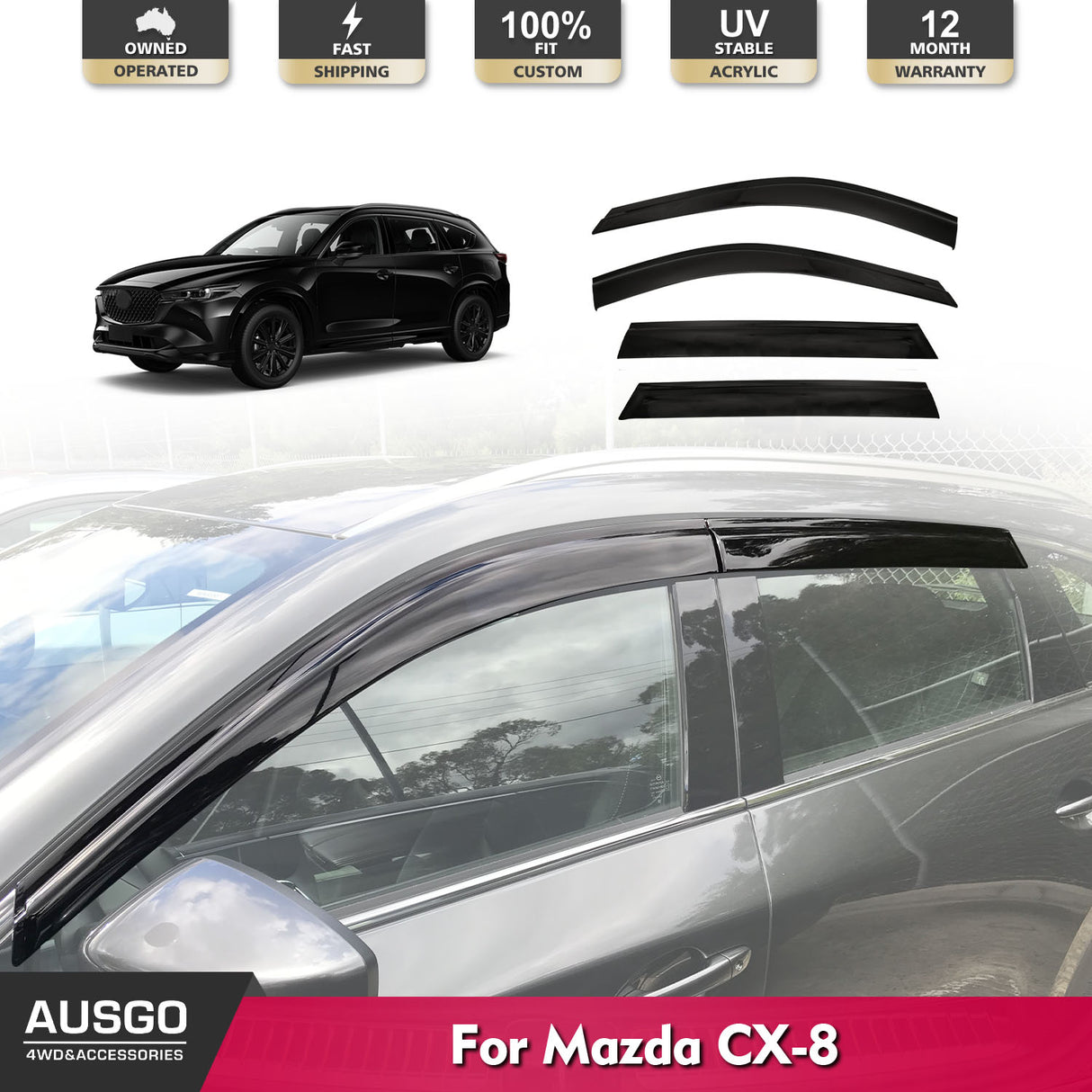 Injection Weather Shields for Mazda CX8 CX-8 2018-Onwards