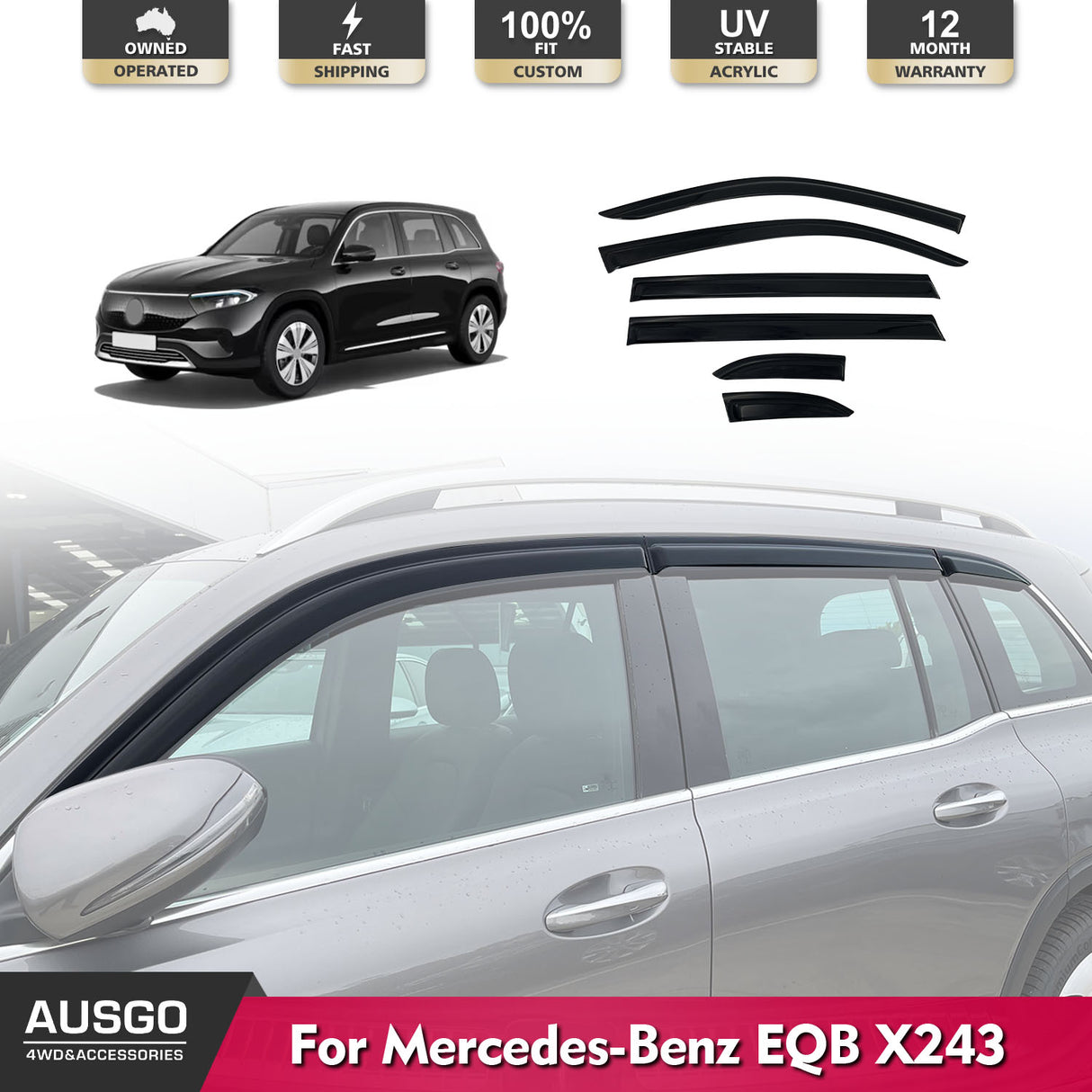 Luxury Weather Shields for Mercedes-Benz EQB EQB250 EQB350 X243 2022-Onwards