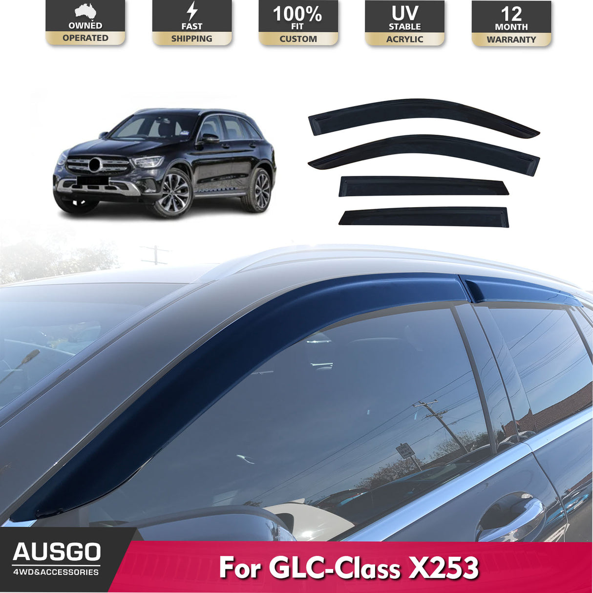 Luxury Weather Shields for Mercedes-Benz GLC Class X253 2015-2022