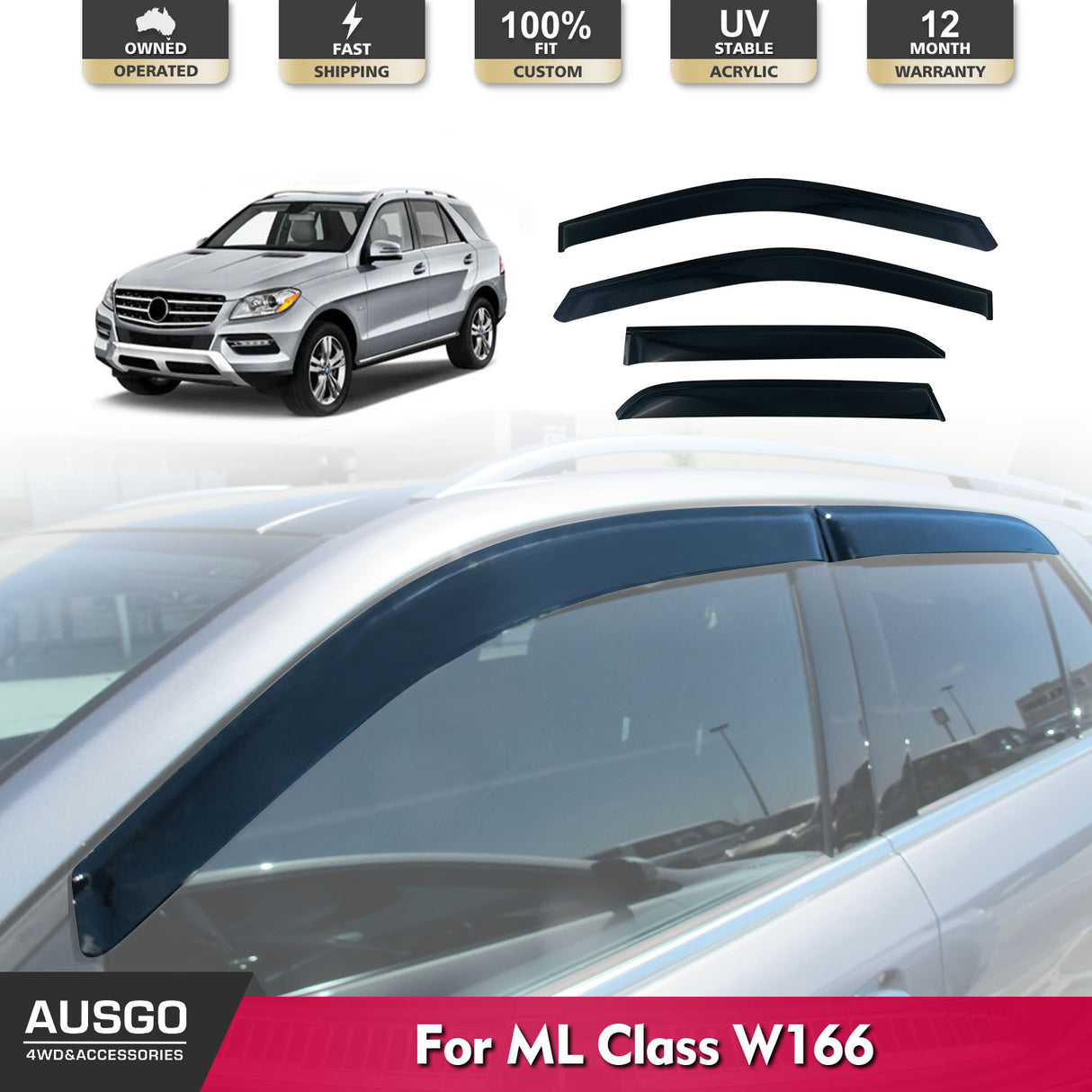 Weather Shields for Mercedes-Benz ML-Class W166 2011-2015