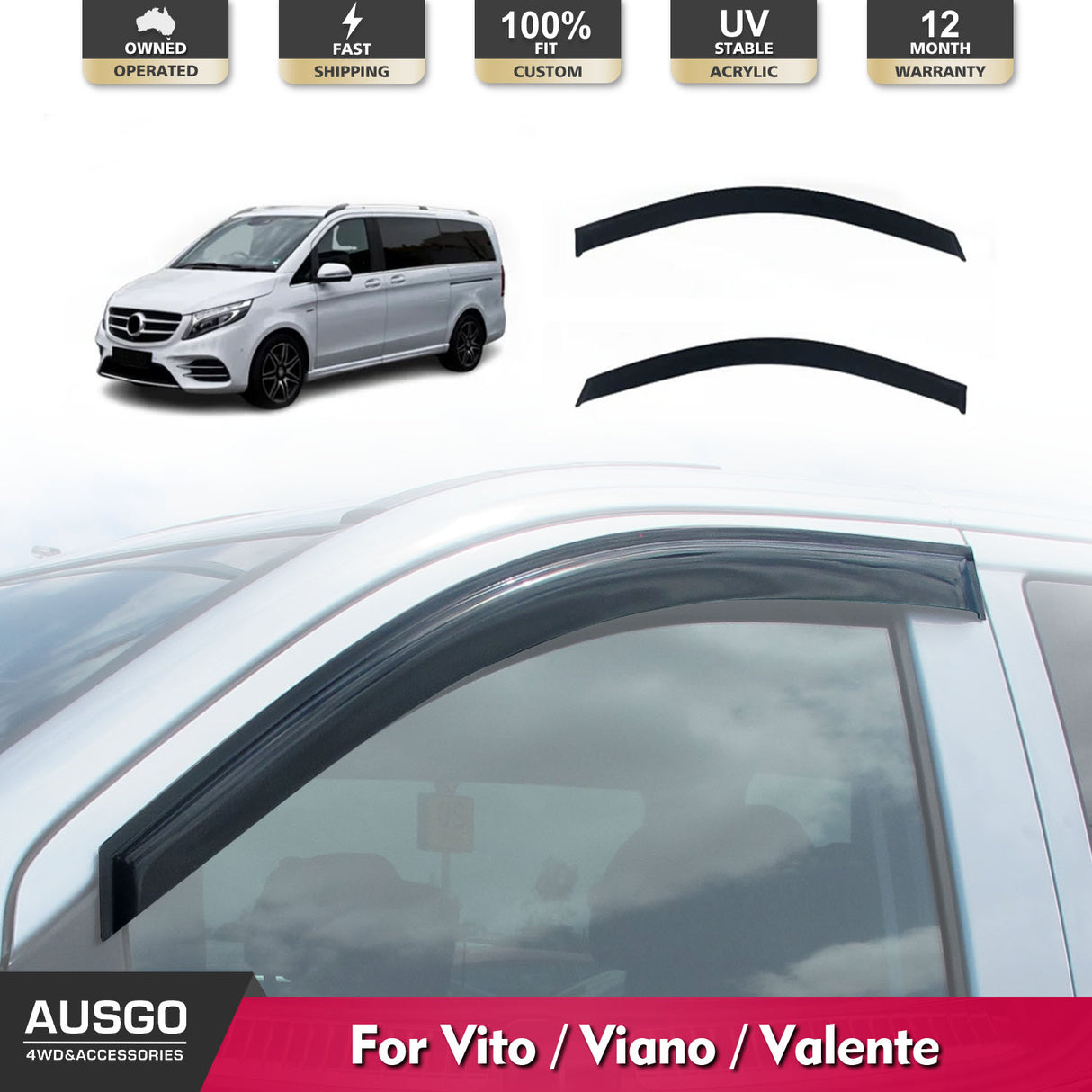 Weather Shields for Mercedes-Benz Vito / Viano / Valente 2004-2015
