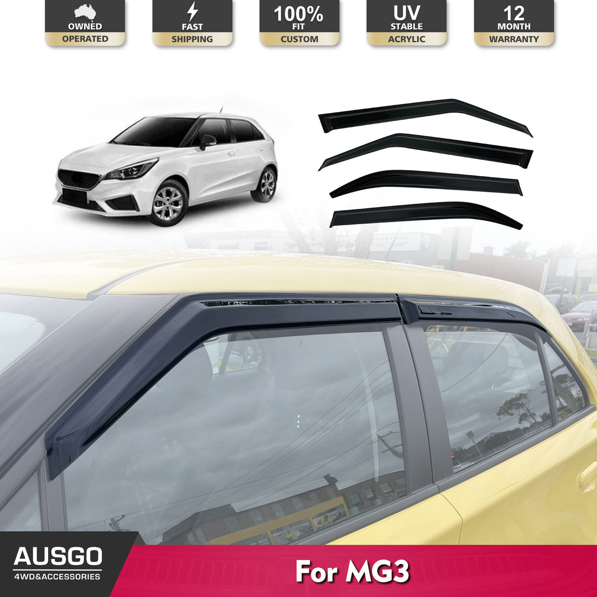 Luxury Weather Shields for MG MG3 2018-2024