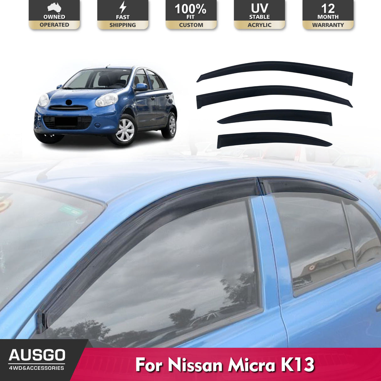 Weather Shields for Nissan Micra K13 2010-2016