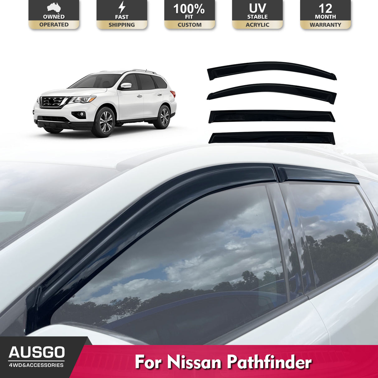Luxury Weather Shields for Nissan Pathfinder R52 2013-2021