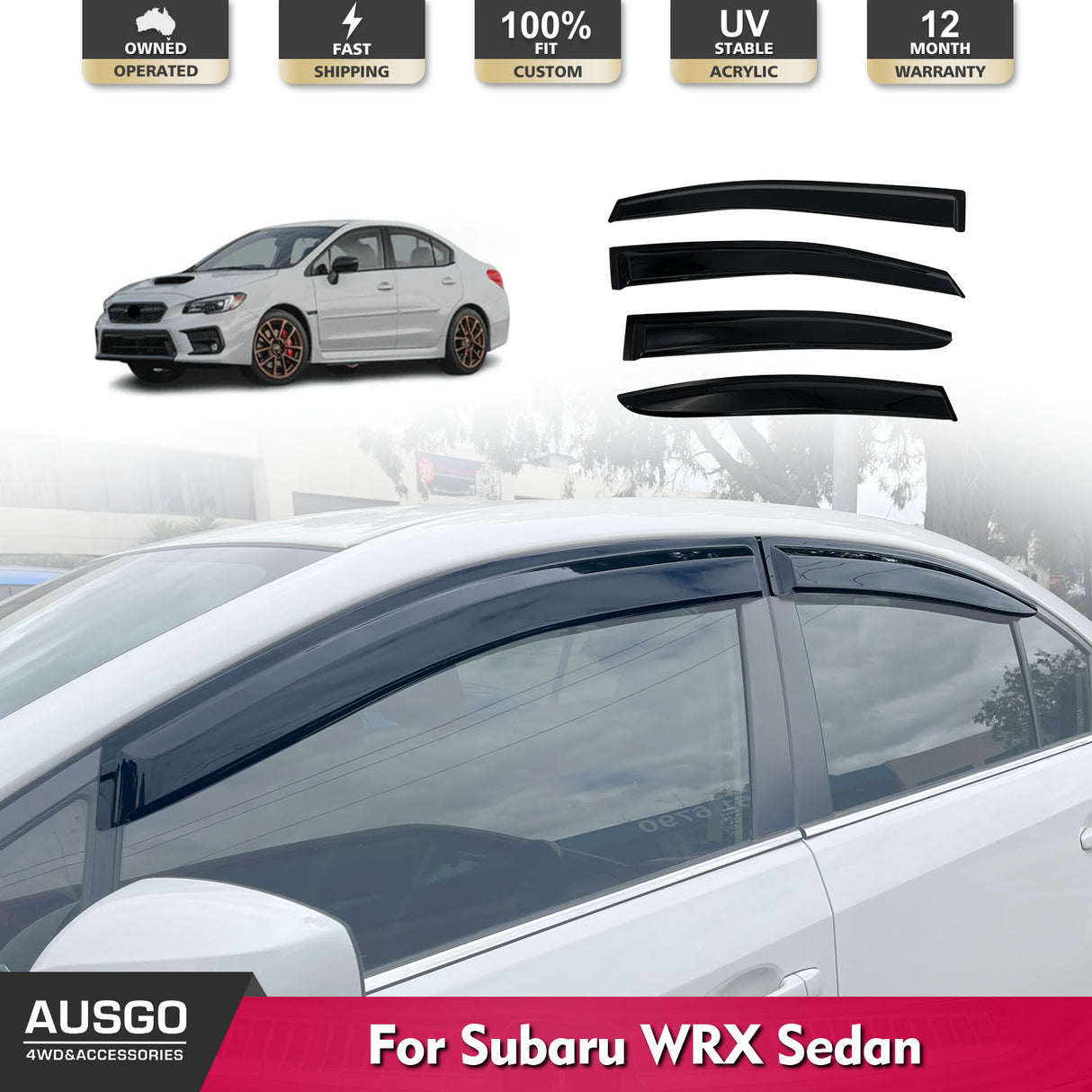 Luxury Weather Shields for Subaru WRX STI VA Series Sedan 2014-2021