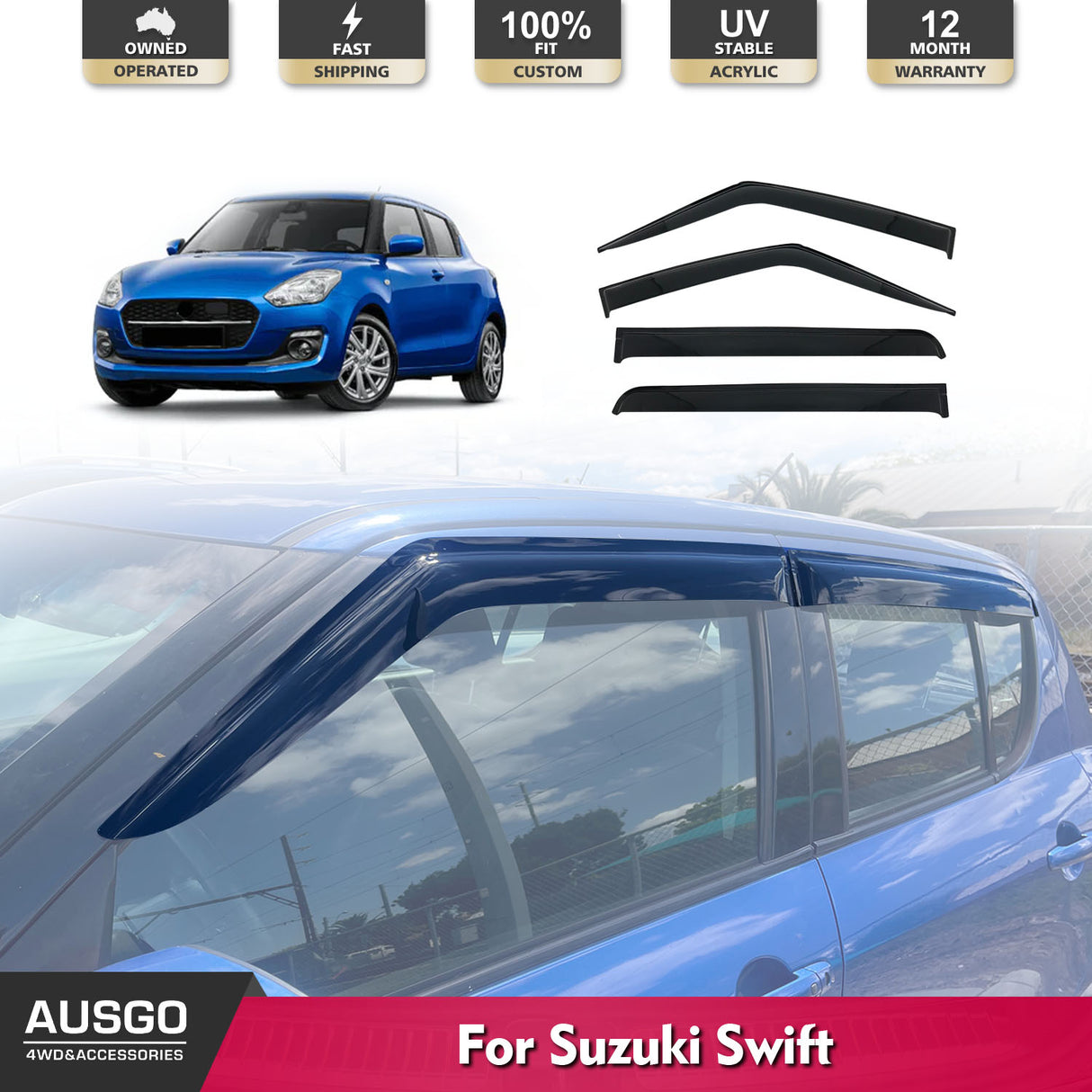 Weather Shields for Suzuki Swift FZ Series 2011-2017