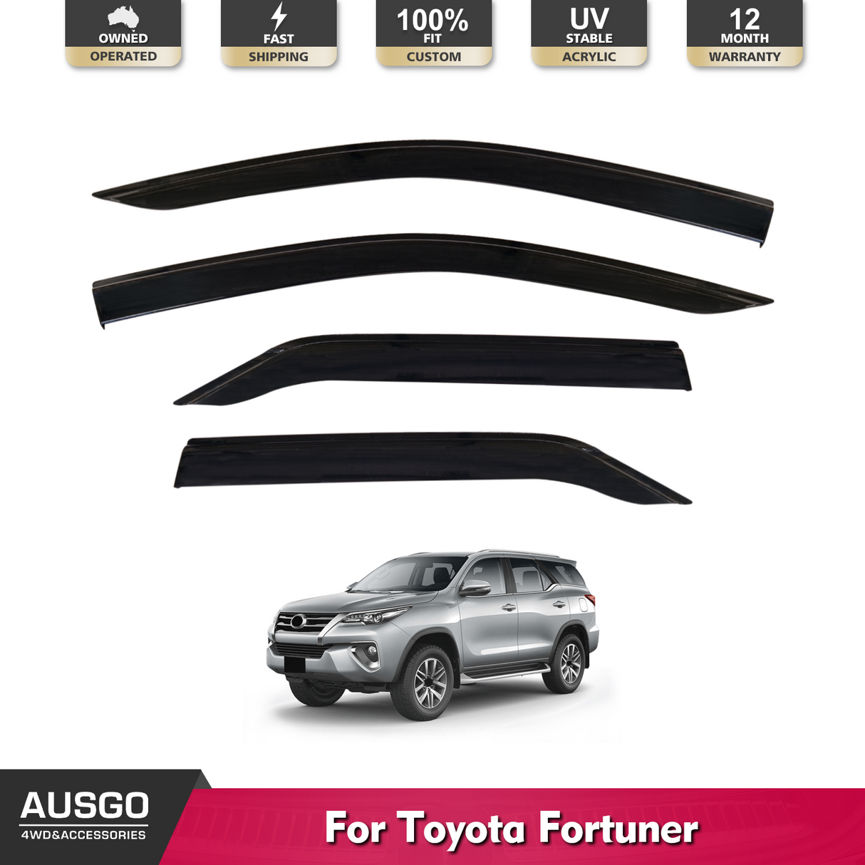 Injection Weather Shields for Toyota Fortuner 2015-Onwards
