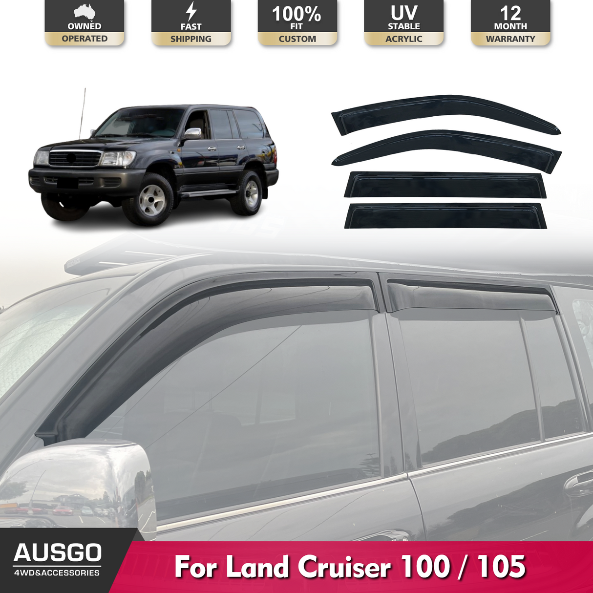 Weather Shields for Toyota Land Cruiser 100 105 1998-2007