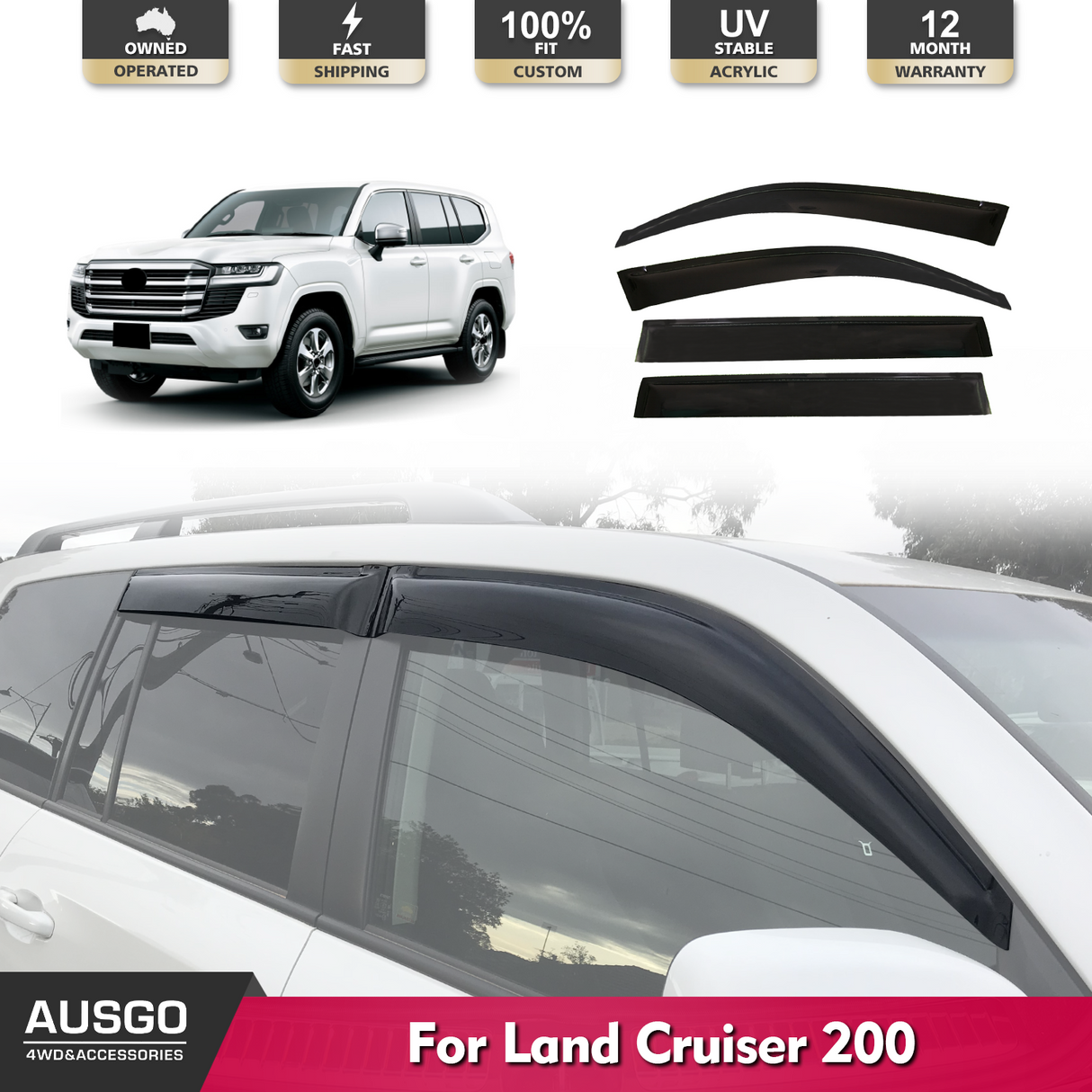 Weather Shields for Toyota Land Cruiser 200 Series 2007-2021