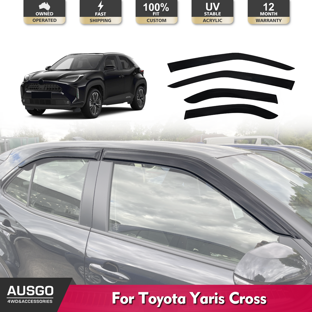Luxury Weather Shields for Toyota Yaris Cross 2020-Onwards